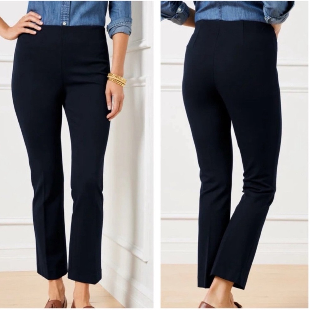 Talbots Navy Blue Montauk Pull On High Rise Ankle Length Pants Size 18W